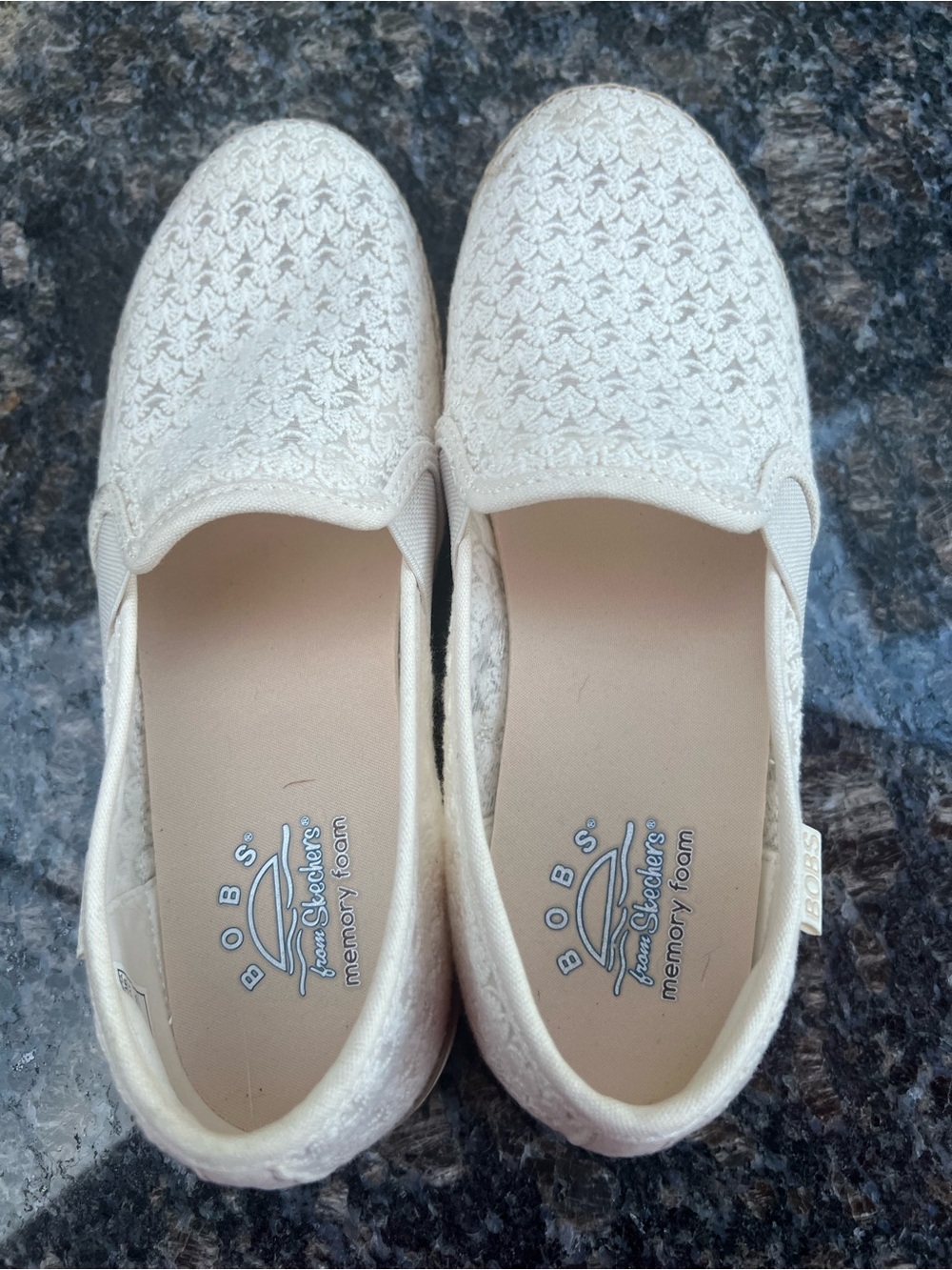BOBS from Skechers Cream Slip-On Flats